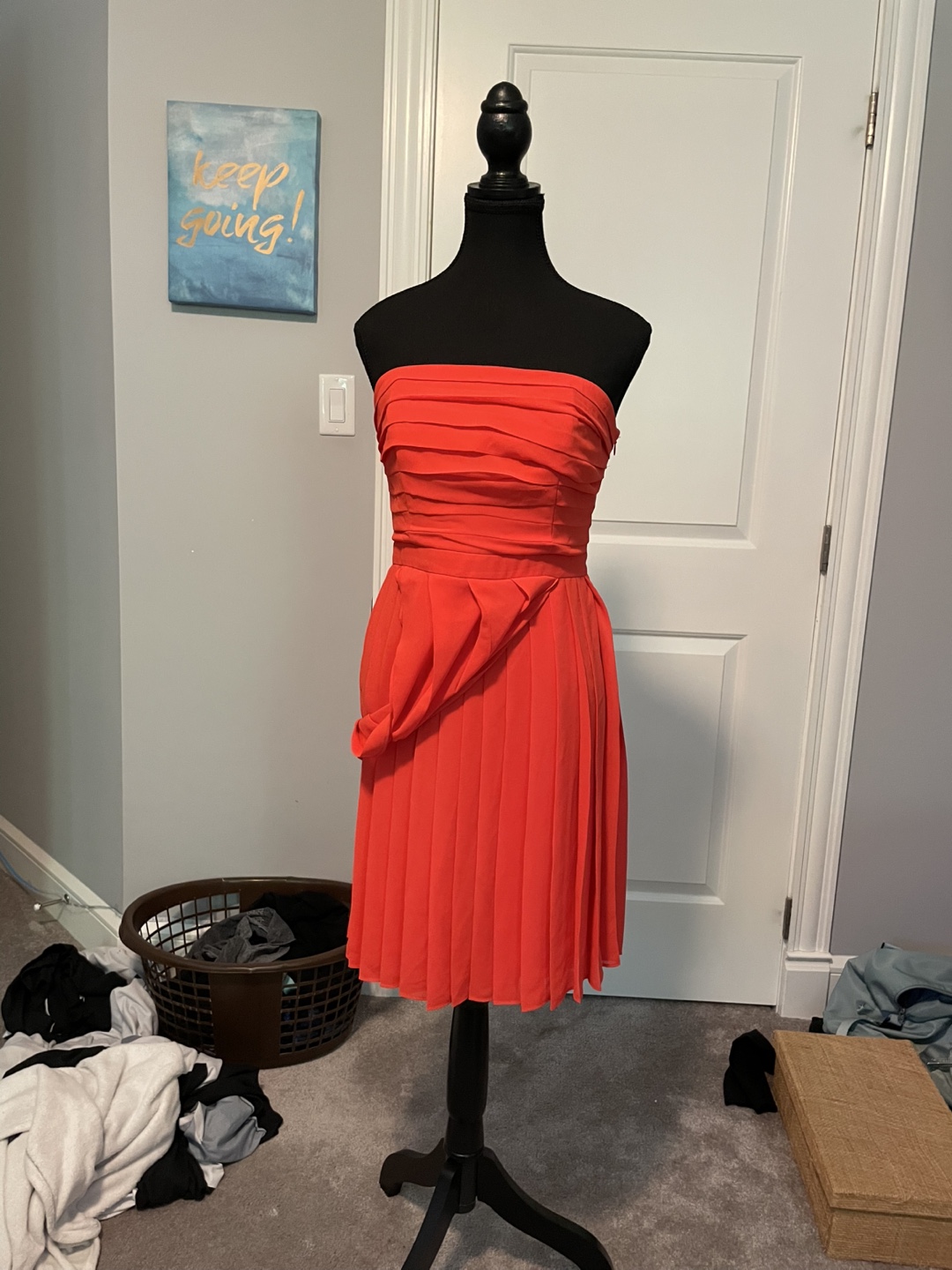 Orange Strapless Dress