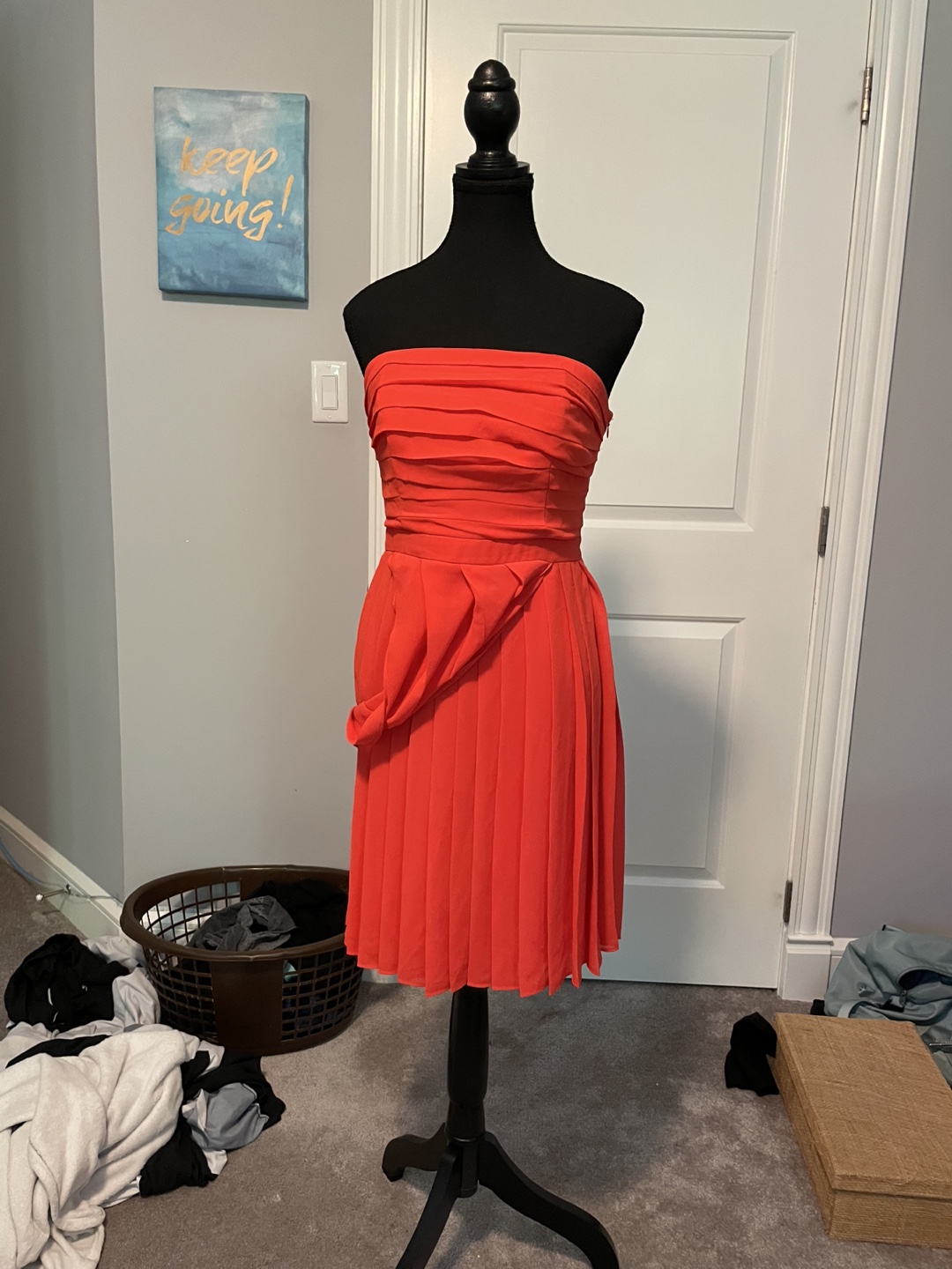 Orange Strapless Dress - photo 3