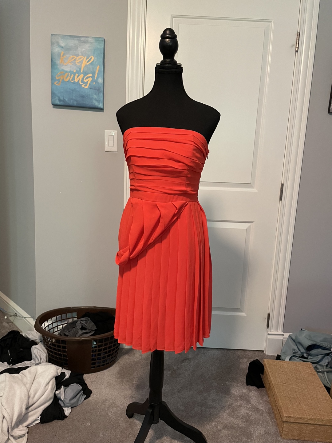 Orange Strapless Dress - photo 4