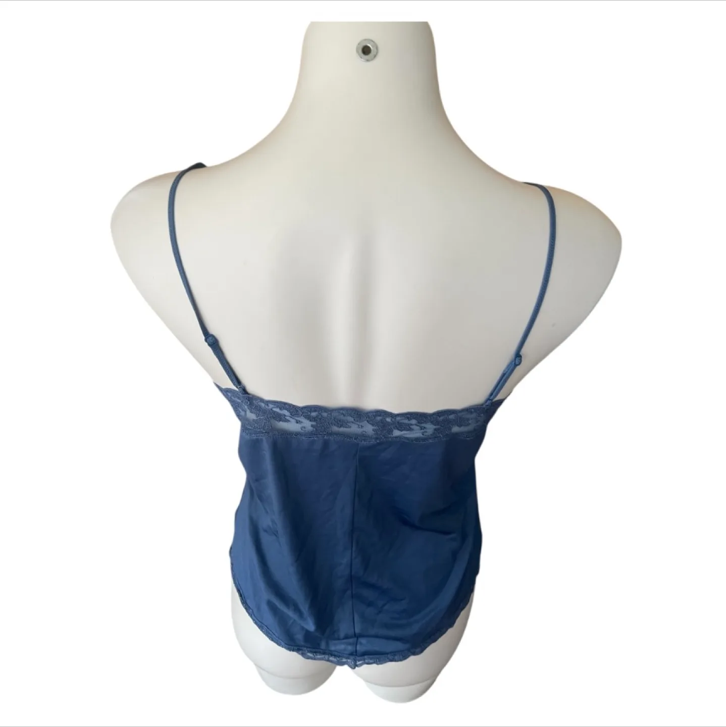Vintage 90s Blue Lace Cami Top Silk S/M image indicator(6)