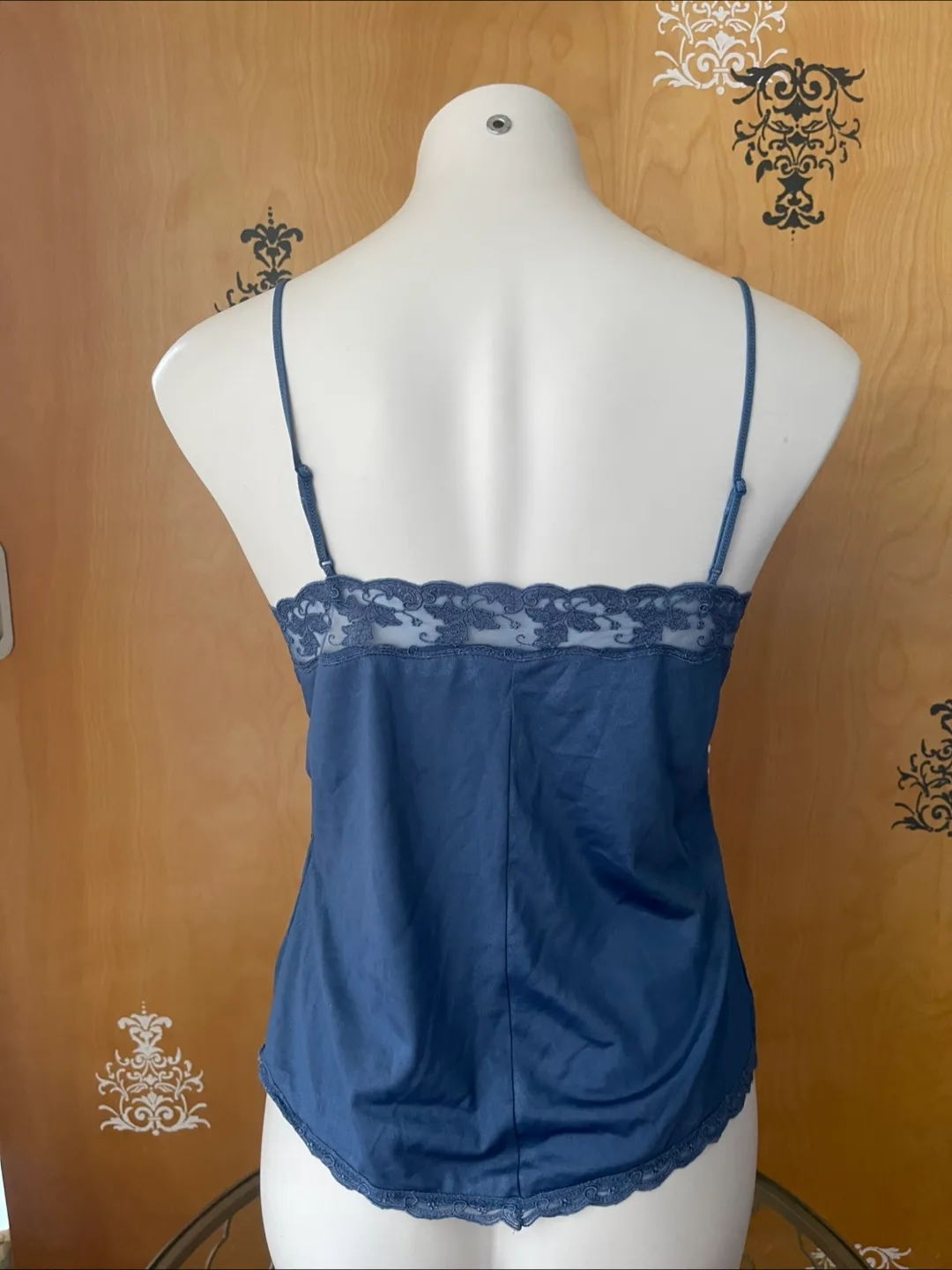 Vintage 90s Blue Lace Cami Top Silk S/M image indicator(10)