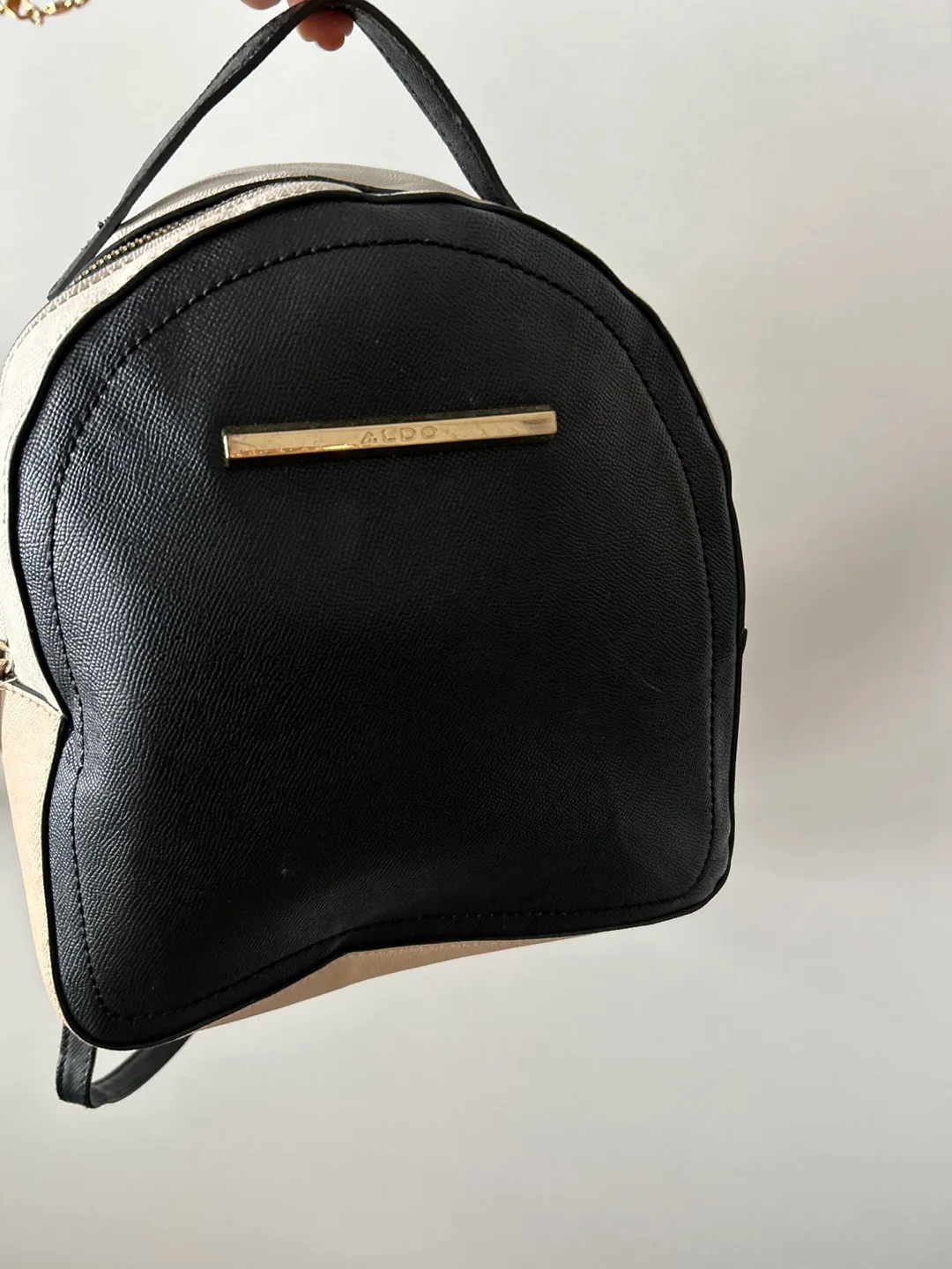 ALDO Mini Backpack - Black & Beige thumbnail