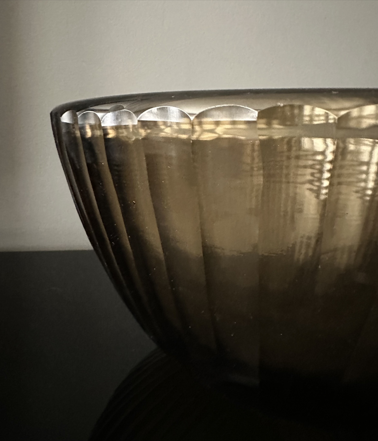 Large Ribbed Bowl Amber / Smoke - photo 2