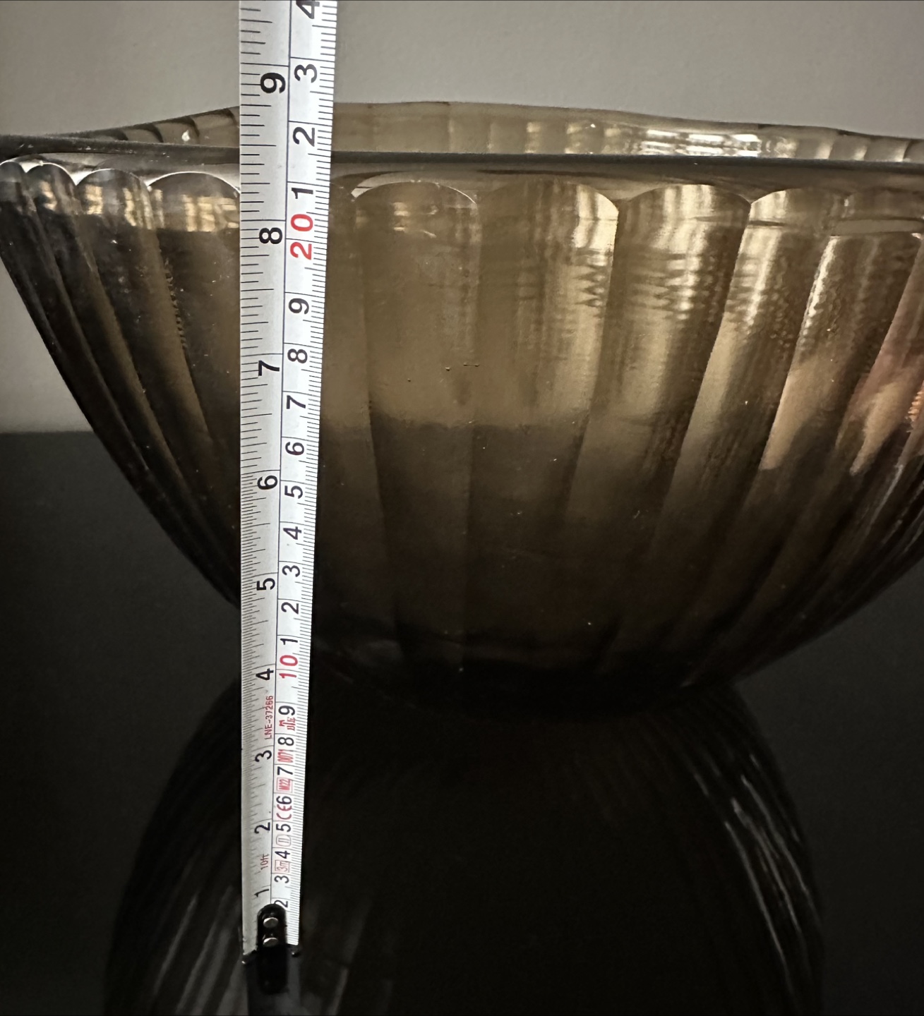 Large Ribbed Bowl Amber / Smoke - photo 3