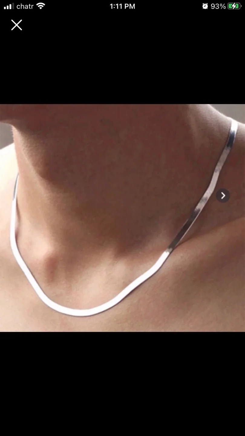Herringbone Silver Necklace thumbnail