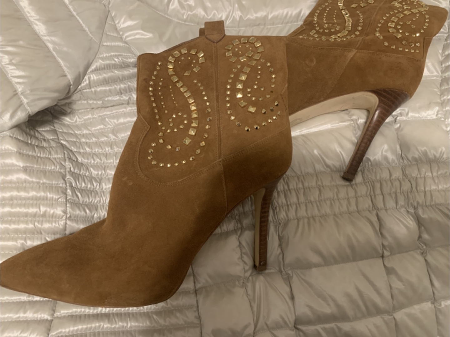 Brown Suede Heeled Ankle Boots