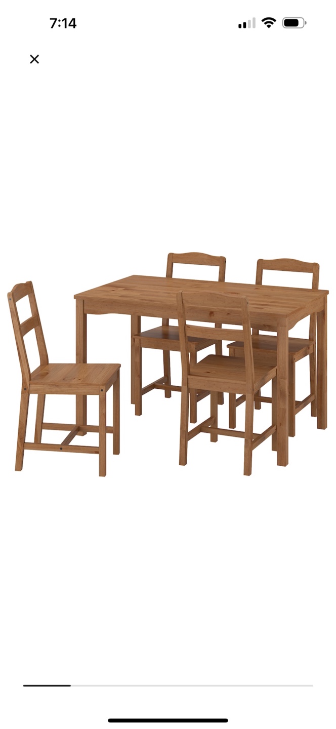 IKEA Solid Pine Dining Table with 4 Chairs - photo 5