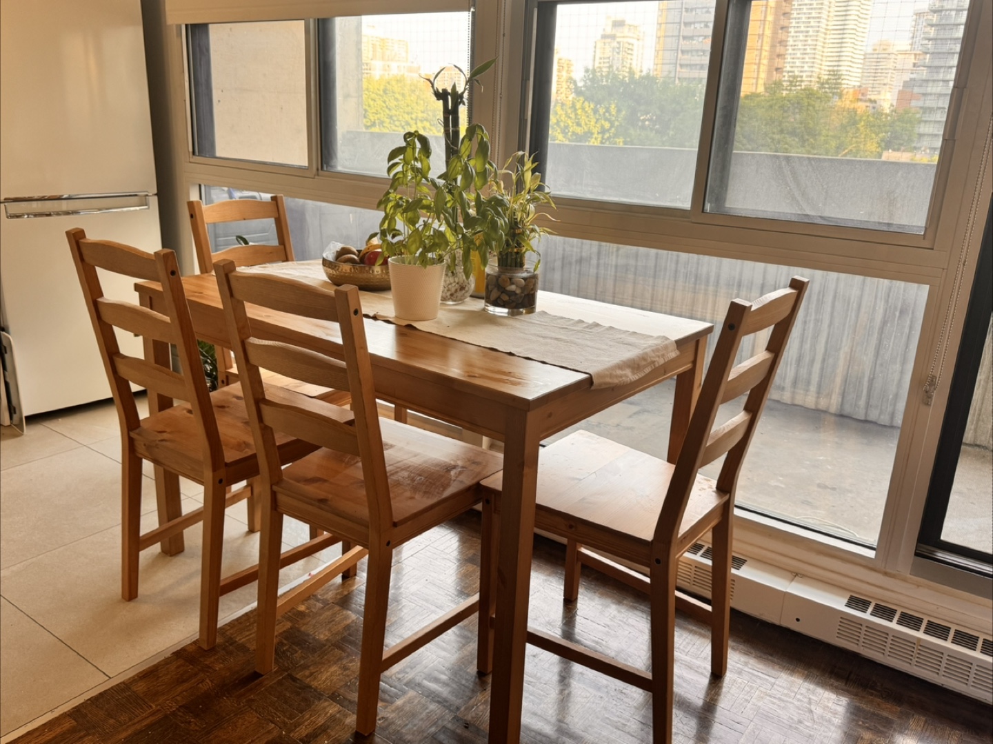 IKEA Solid Pine Dining Table with 4 Chairs - photo 3