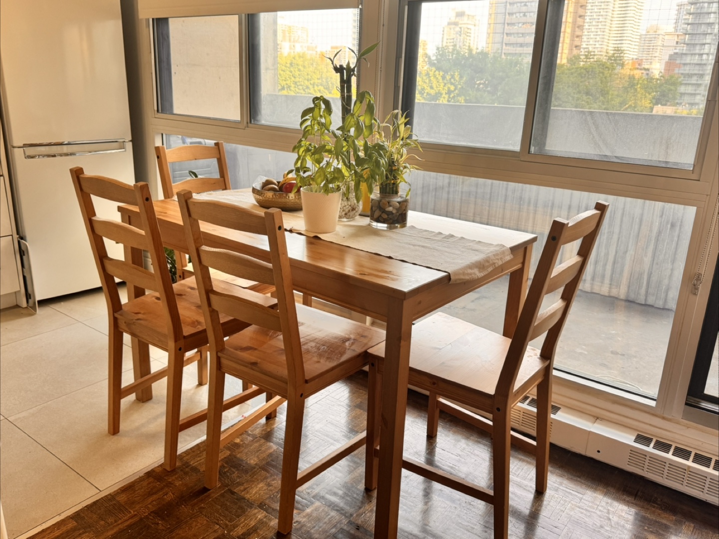 IKEA Solid Pine Dining Table with 4 Chairs - photo 4