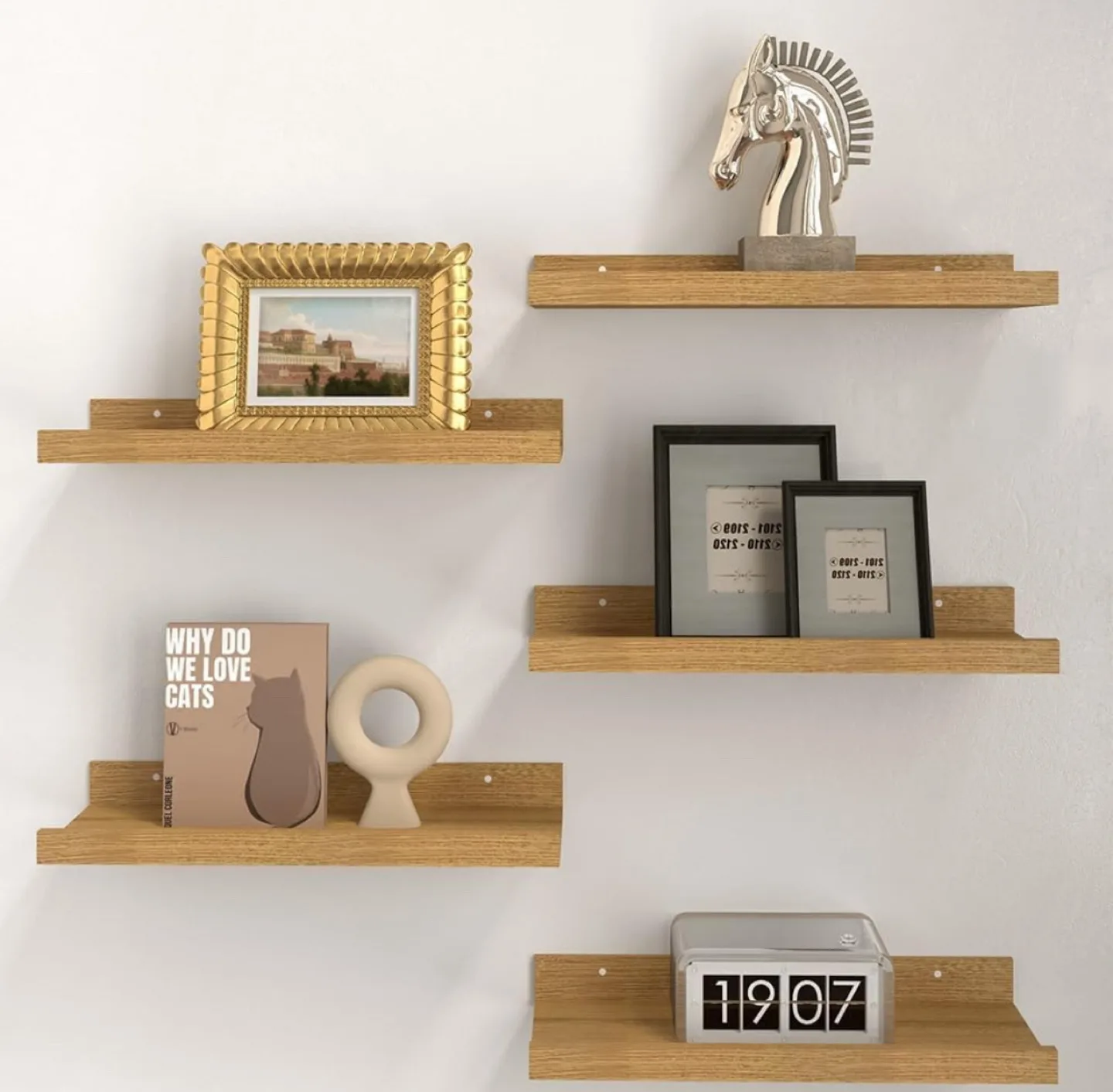 Wood Wall Shelves (Set of 5) image indicator(3)