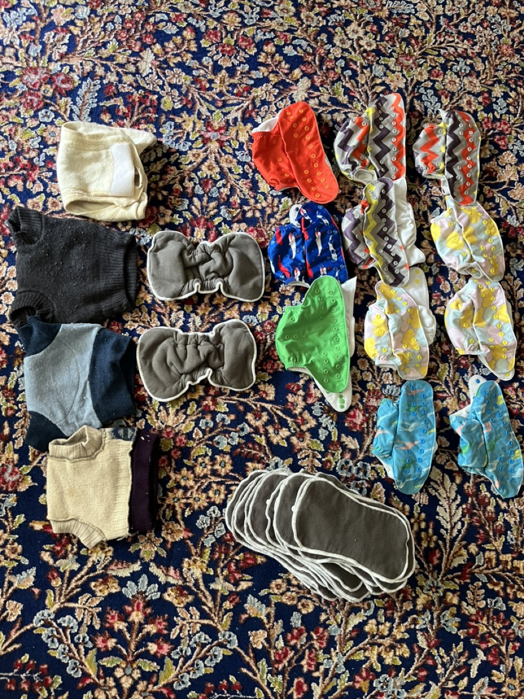 Lot of Cloth Diapers+ Wool covers