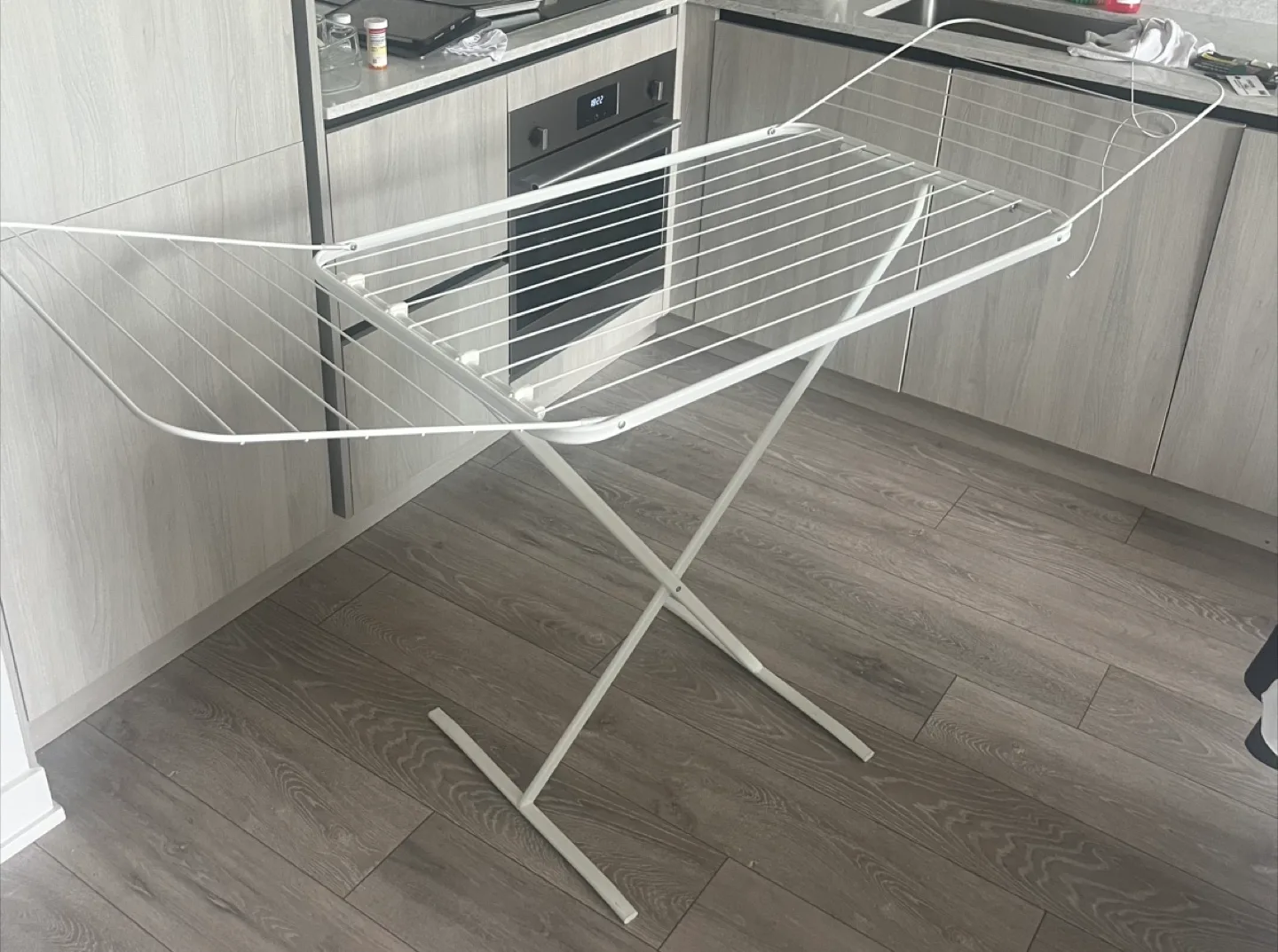 White Folding Clothes Drying Rack thumbnail
