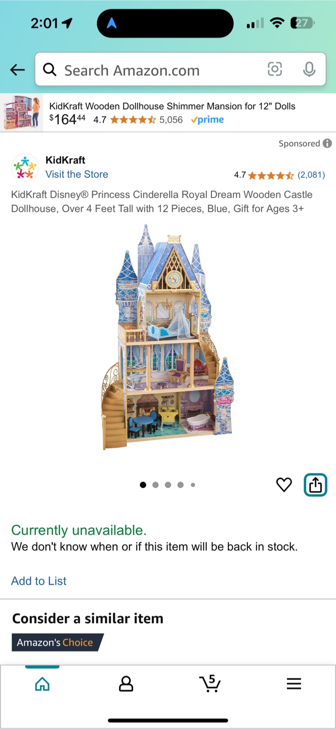 KidKraft Disney Princess Cinderella Dollhouse - photo 2