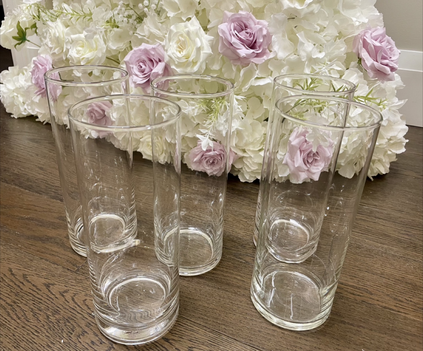 Cylinder Glass Vases with floating candles (Set of 5) - photo 3