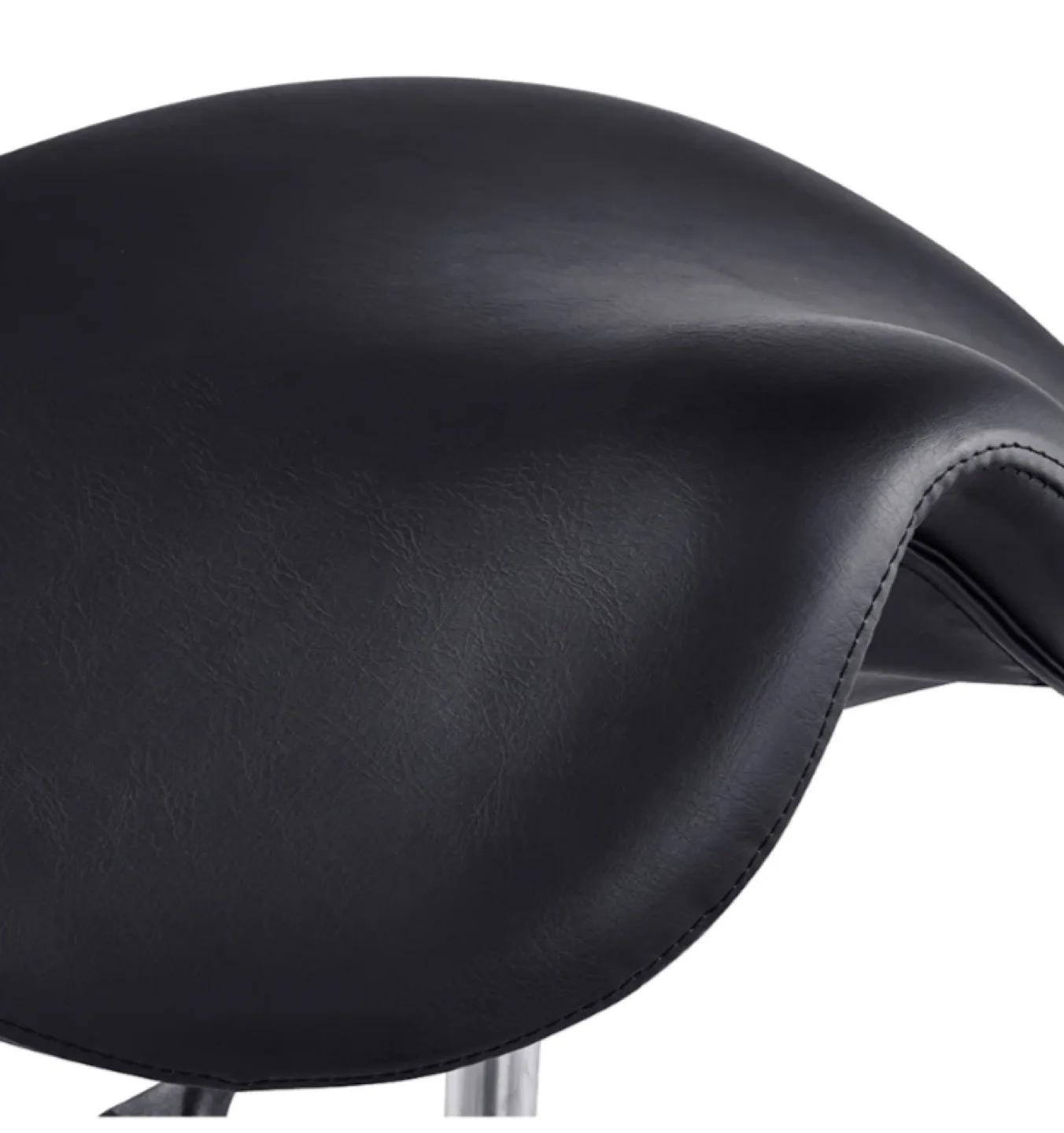 Adjustable Black Saddle rolling Stool Chair image indicator(4)