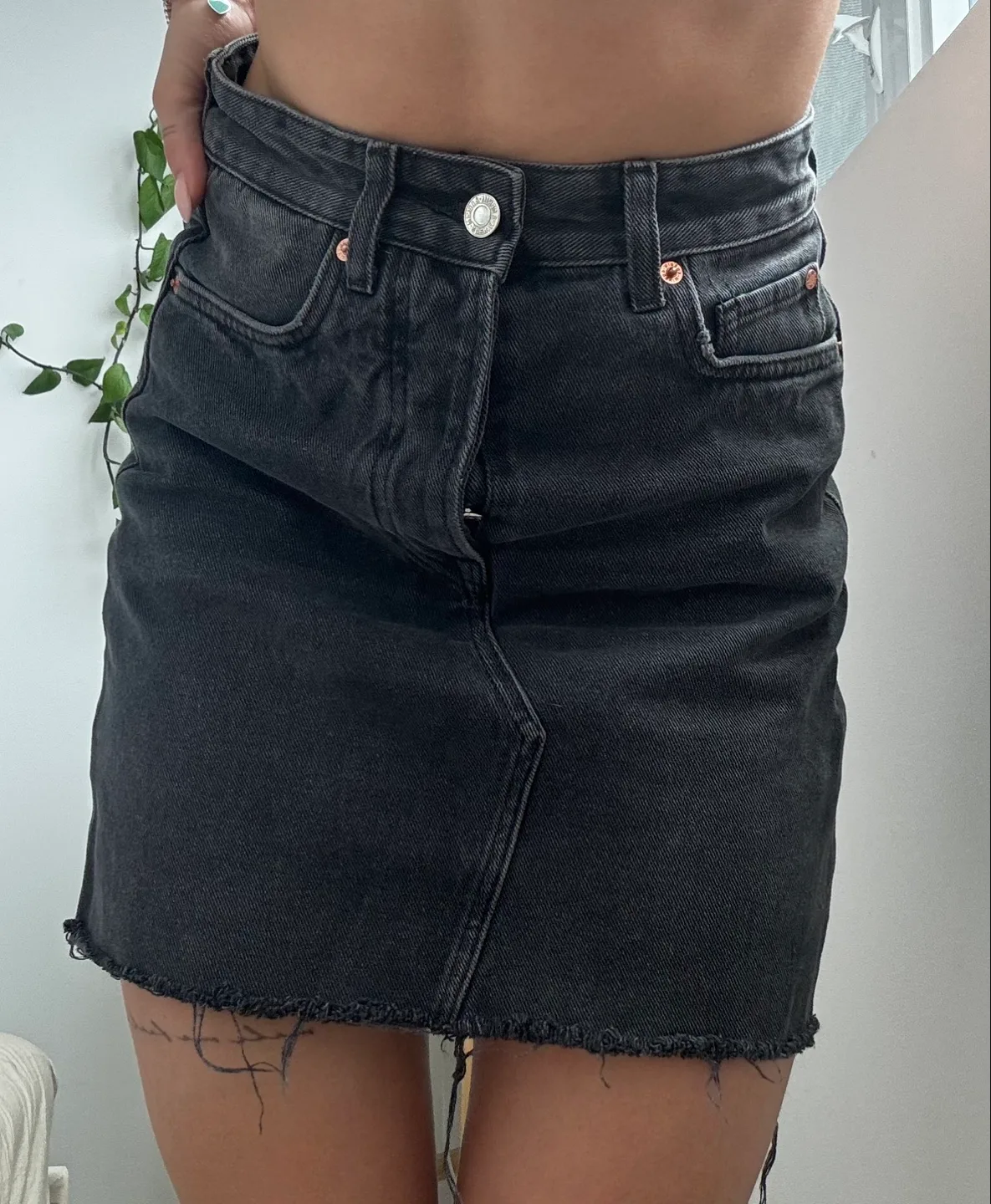 H&M Denim Mini Skirt - Size 4 thumbnail