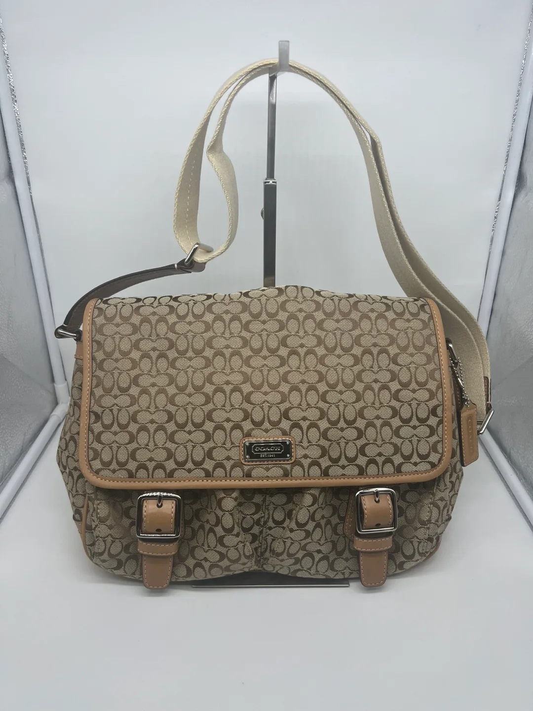 Coach Signature Canvas Jacquard Messenger Bag thumbnail