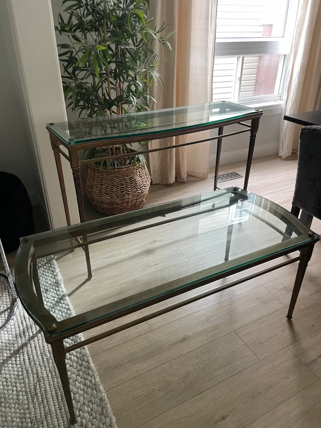 Glass Top Coffee & Console Table Set thumbnail