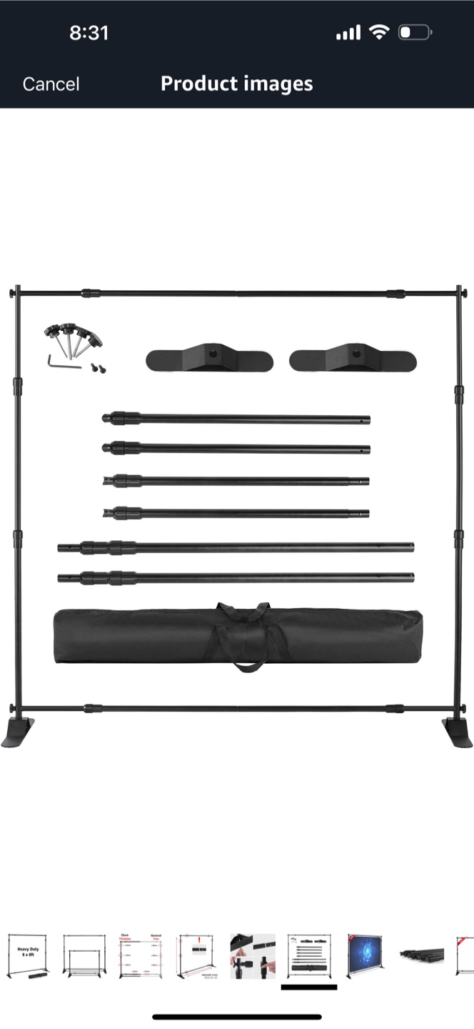 8x8ft Heavy Duty Backdrop Stand with backdrop linen - photo 3