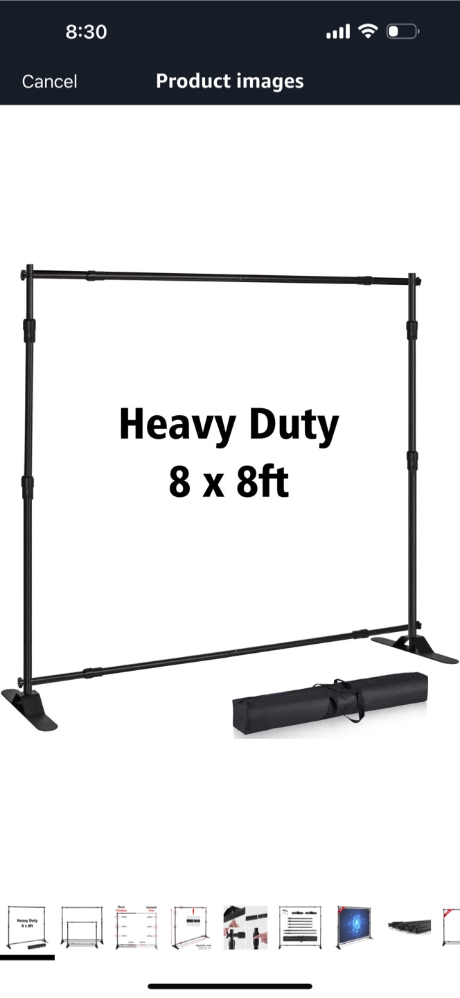 8x8ft Heavy Duty Backdrop Stand with backdrop linen
