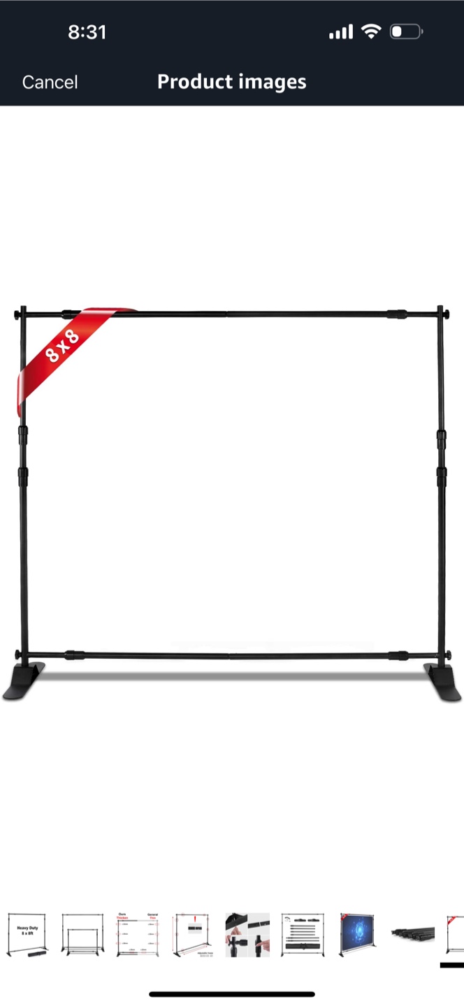 8x8ft Heavy Duty Backdrop Stand with backdrop linen - photo 4