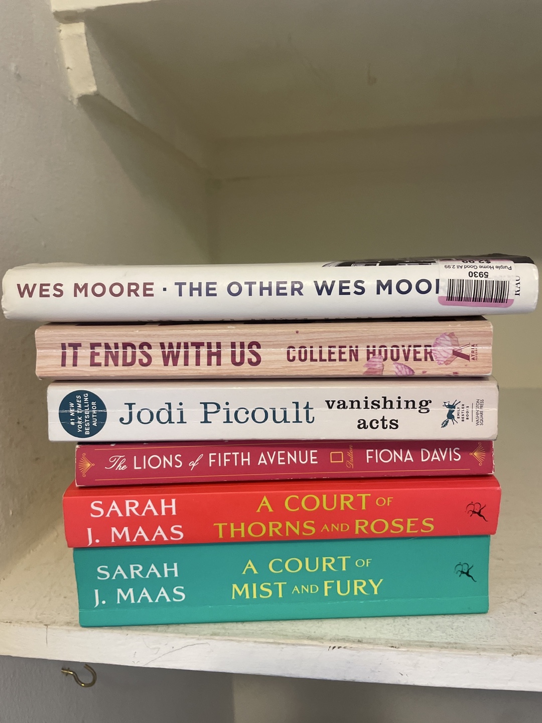 #FREECYCLE Stack of Books: Wes Moore, Colleen Hoover, Picoult