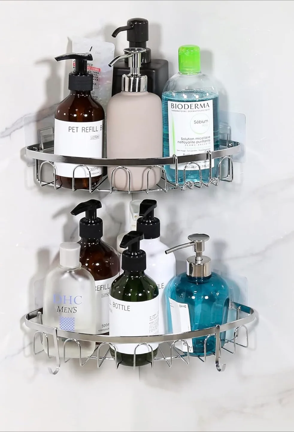 Stainless Steel 2 Tier Corner Shower Caddy image indicator(2)