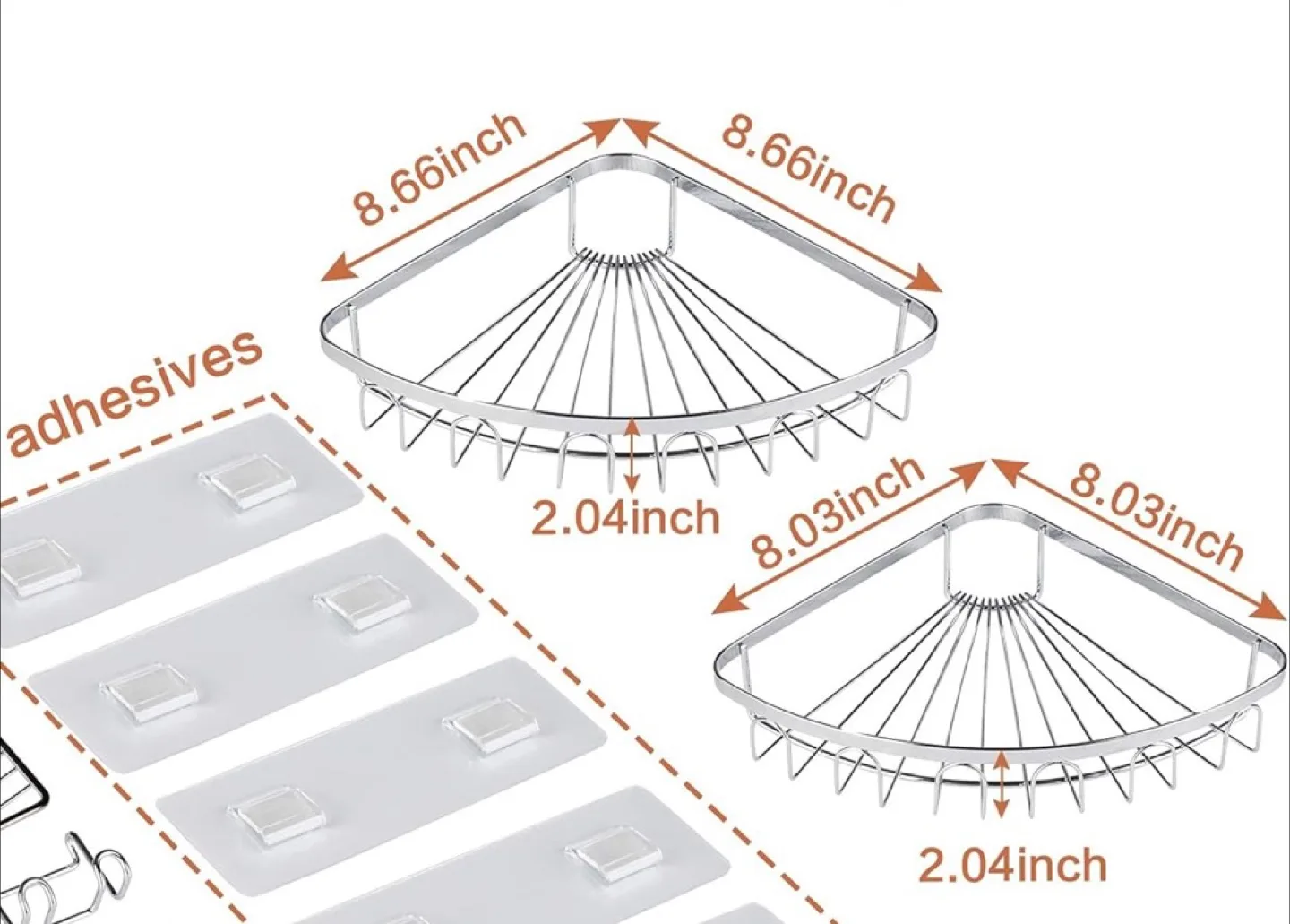Stainless Steel 2 Tier Corner Shower Caddy image indicator(4)
