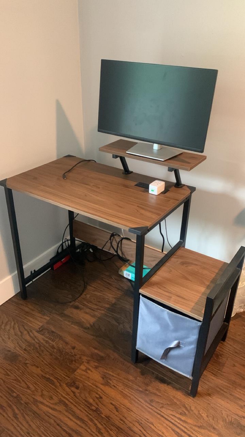 Wood & Metal Desk with Storage - photo 2