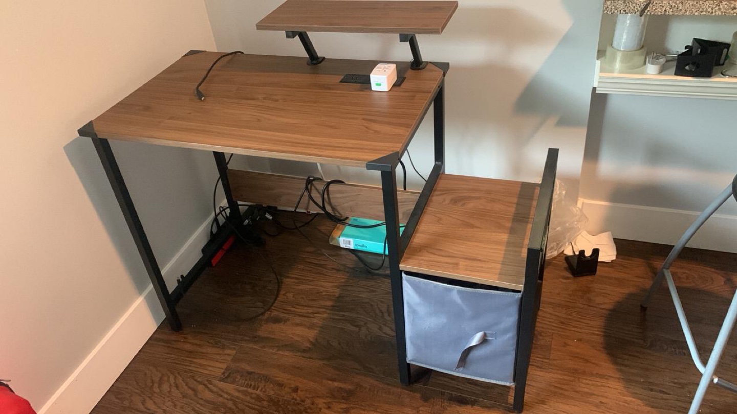 Wood & Metal Desk with Storage - photo 3
