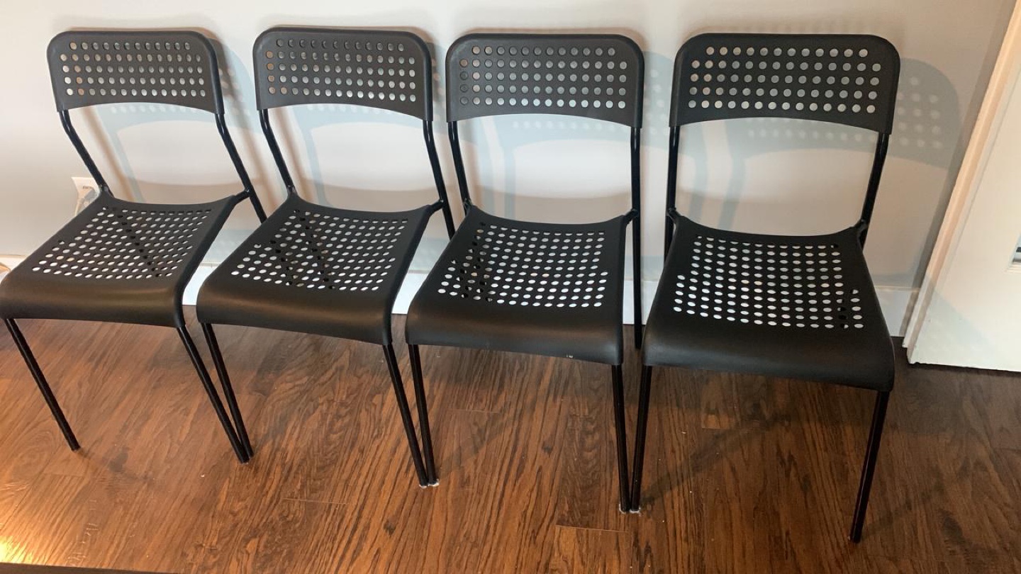 IKEA Black Dining Table with 4 Chairs - photo 2