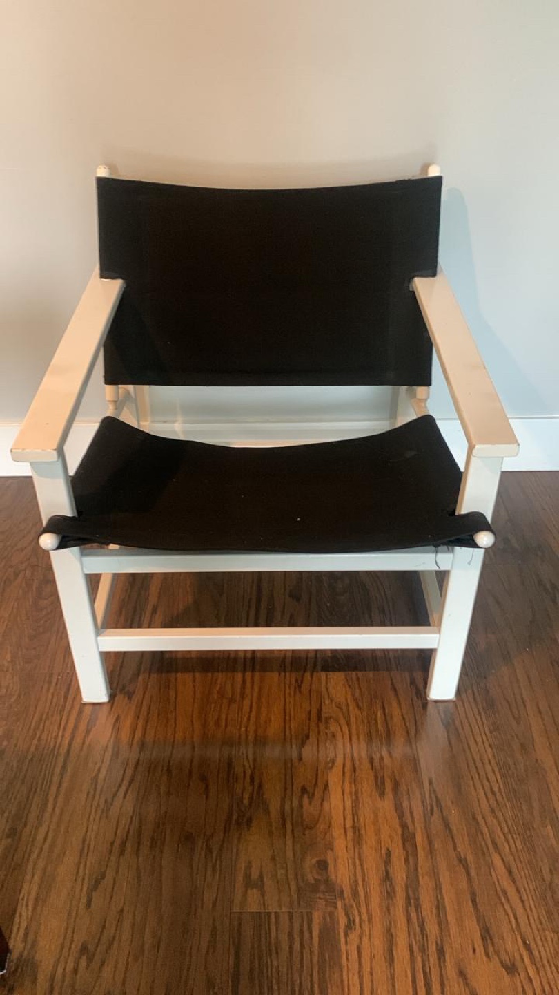Black Canvas & White Wood Director's Chair - photo 2