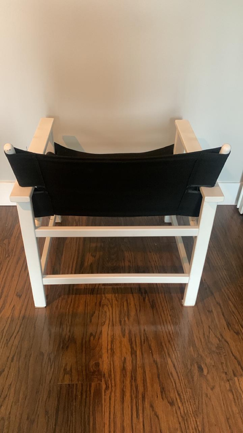 Black Canvas & White Wood Director's Chair - photo 3