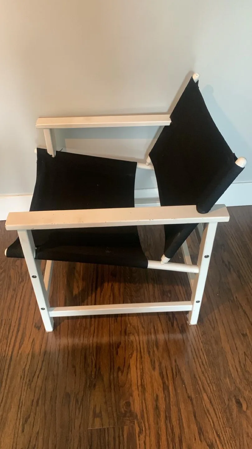 Black Canvas & White Wood Director's Chair thumbnail