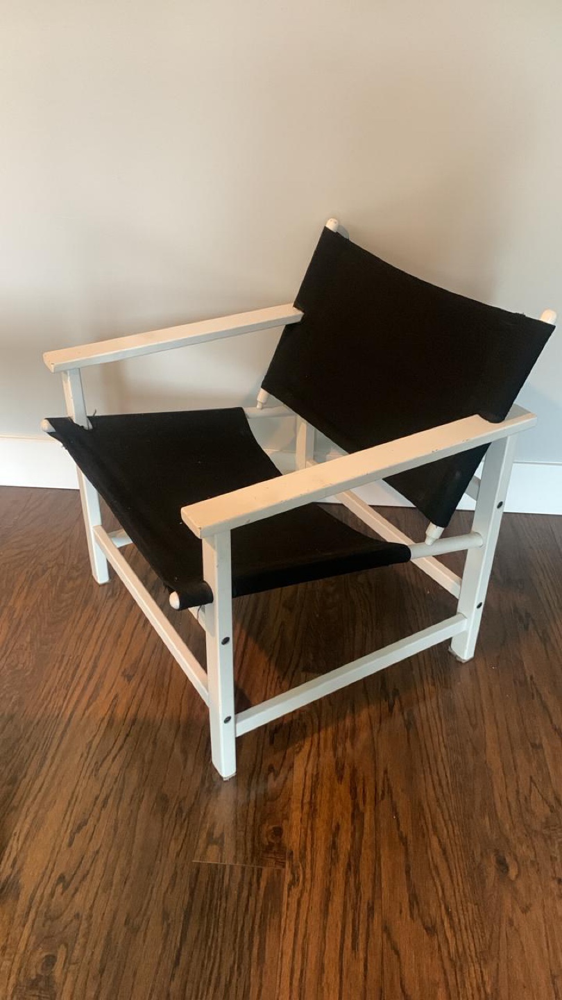 Black Canvas & White Wood Director's Chair - photo 4