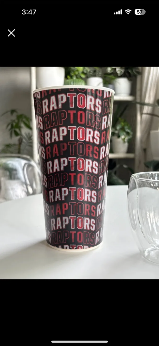 #freecycle Toronto Raptors plastic Tumbler no lid thumbnail