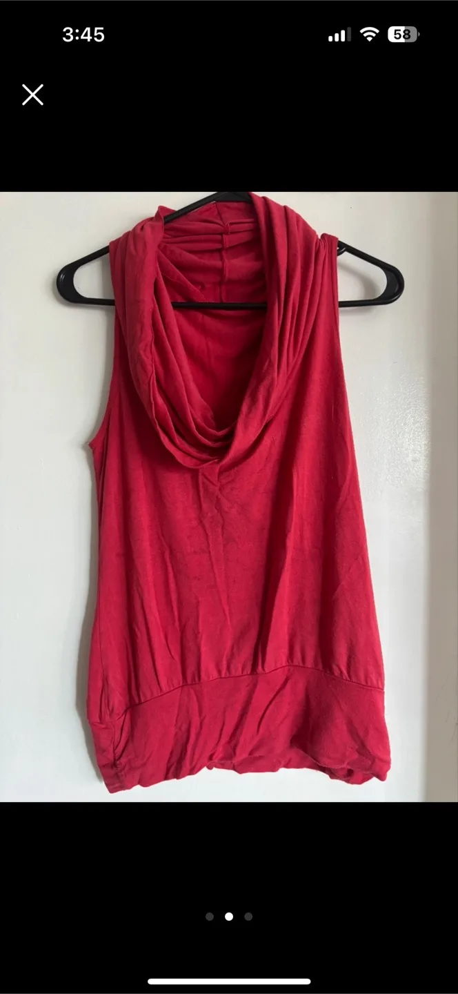 #freecycle Red Sleeveless Cowl Neck Top thumbnail