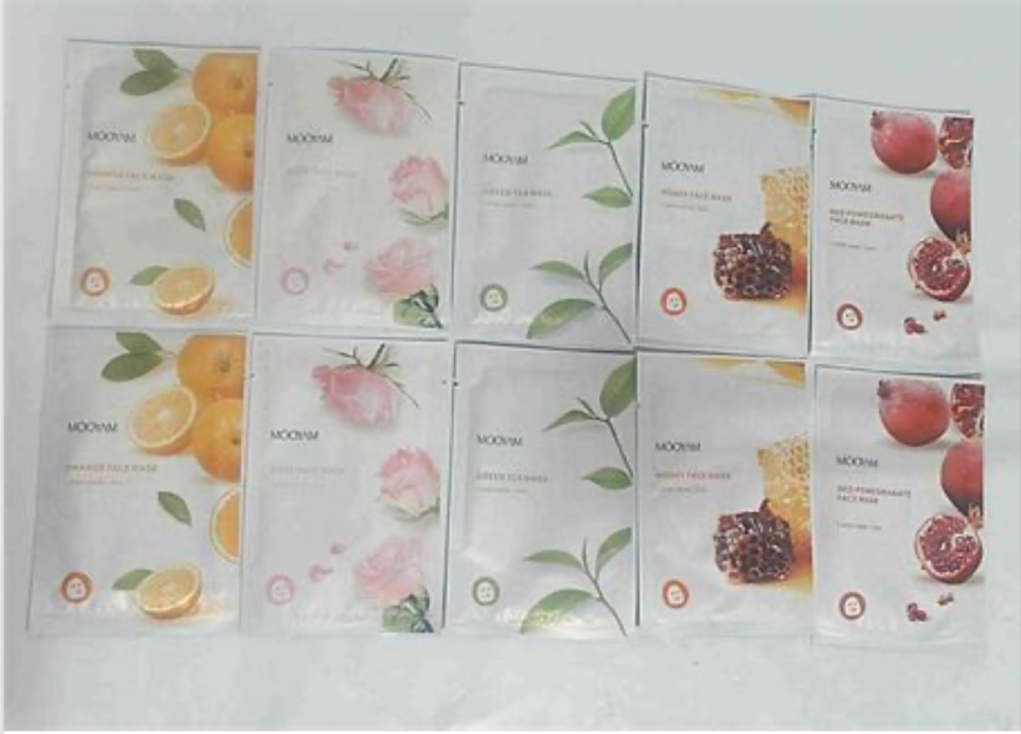 NEW Mooyam 10 Pack Facial Mask Sheet, 25ml, 2 each of 5 Types - photo 2