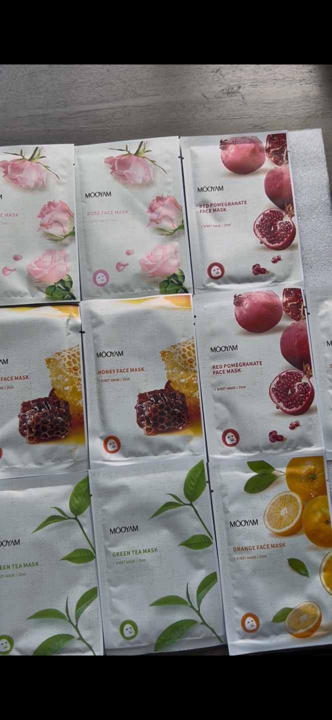 NEW Mooyam 10 Pack Facial Mask Sheet, 25ml, 2 each of 5 Types