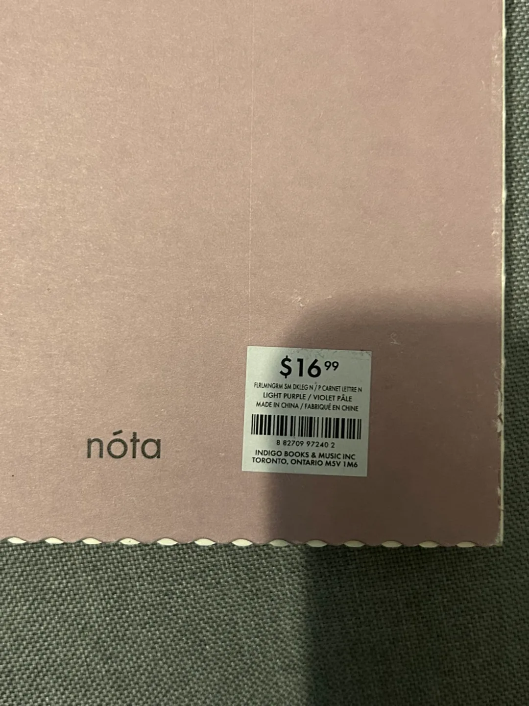 Nota Floral Letter N Light Purple Notebook image indicator(4)