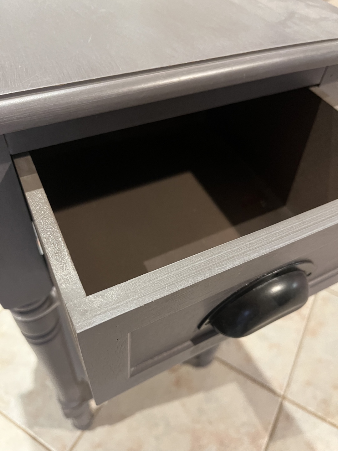 Grey Wooden Nightstand with Drawer - photo 3