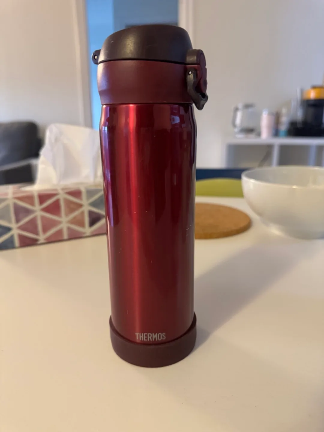 Thermos Burgundy Stainless Steel Bottle thumbnail
