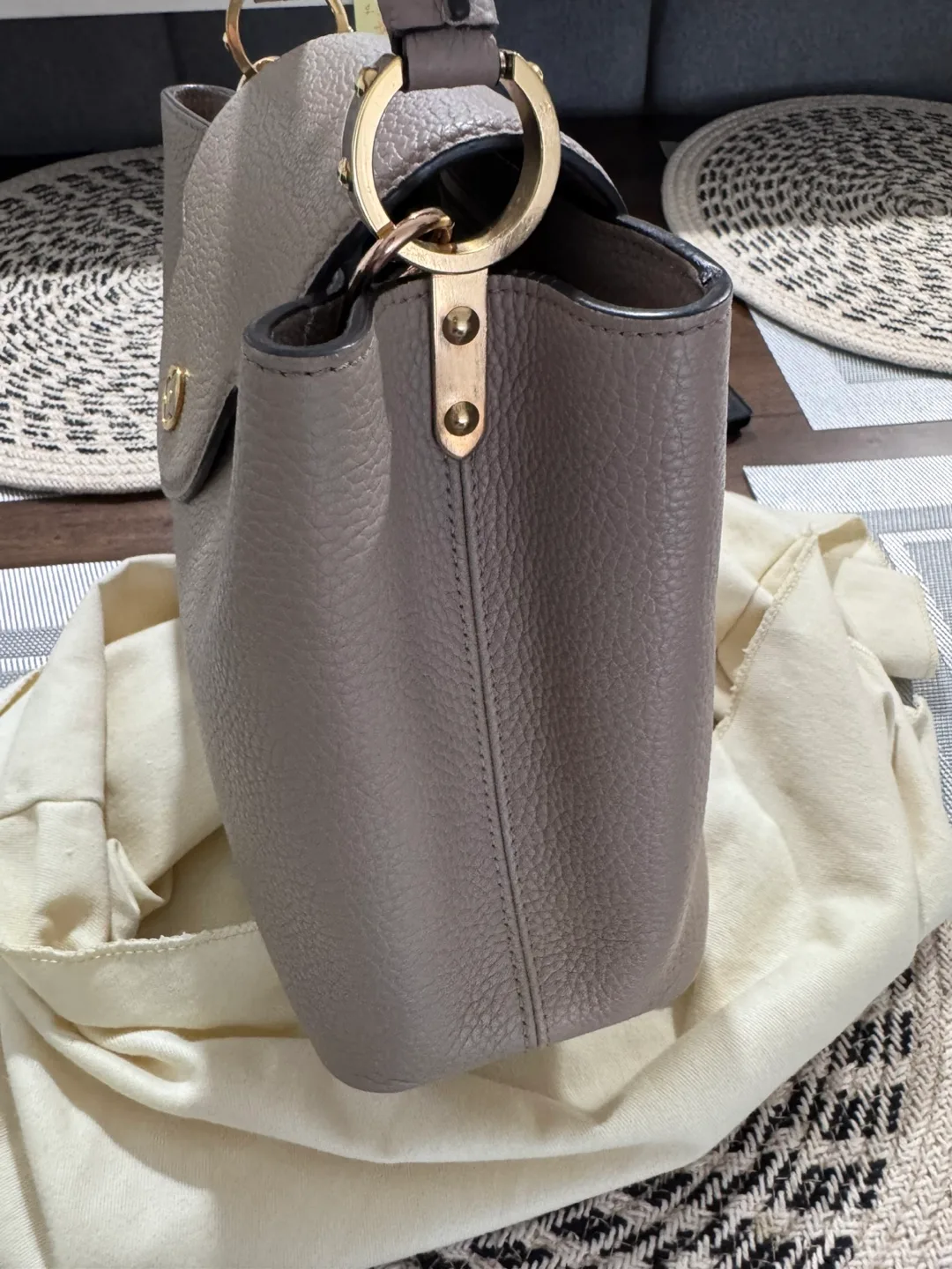 Capucine Grey Leather Handbag image indicator(2)