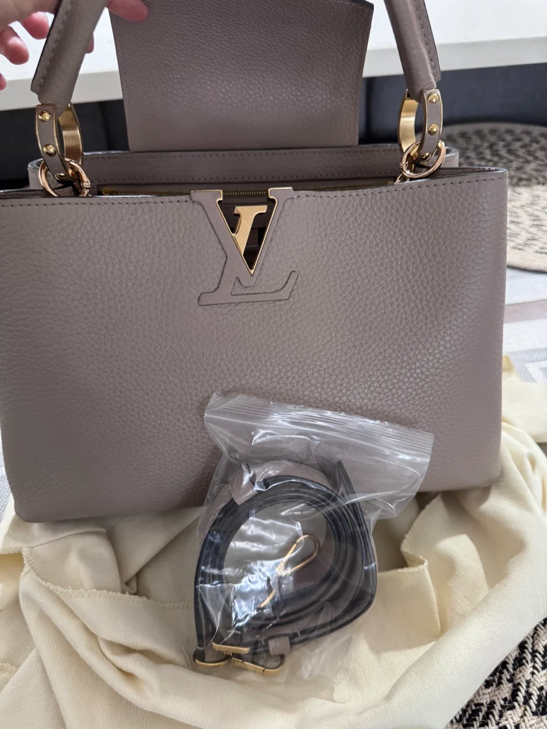 Capucine Grey Leather Handbag image indicator(9)