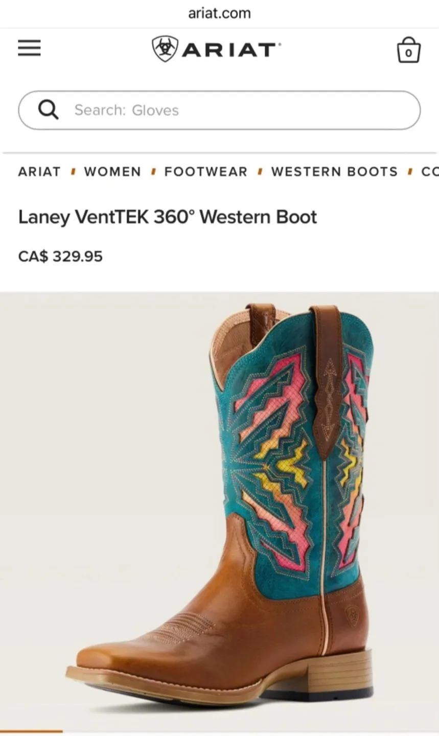 Ariat Women's Laney VentTEK 360 Western Boots - Size 11 thumbnail