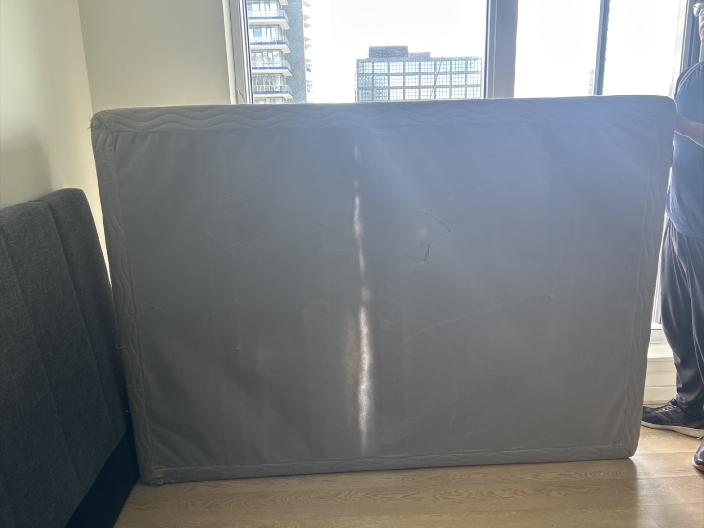 Upholstered Headboard & Bed Frame - Grey - photo 2