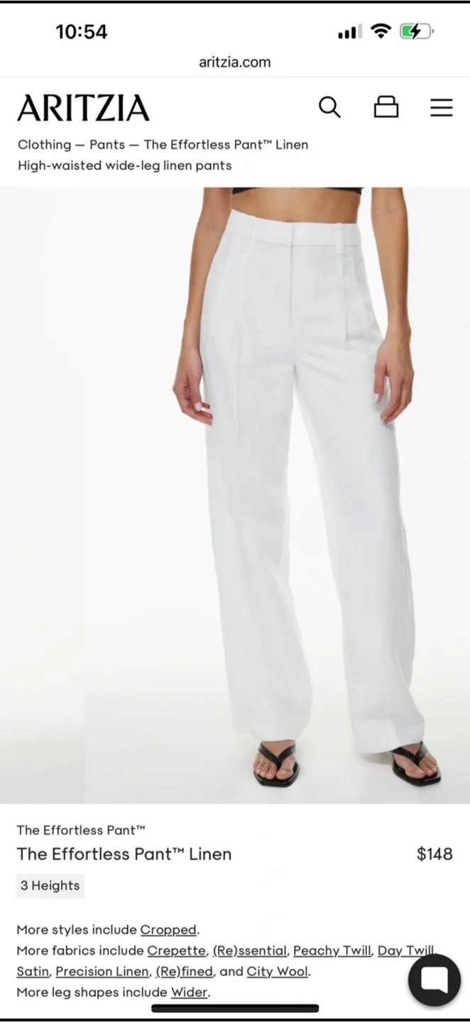 Aritzia The Effortless Pant Linen New Tag thumbnail
