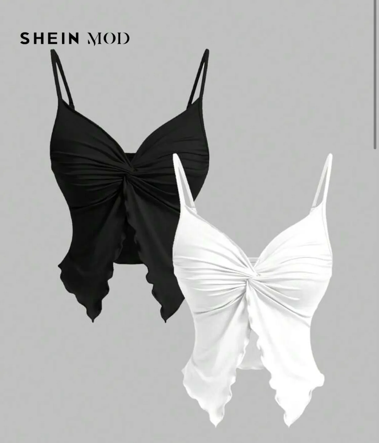 Shein MOD Black & White Cami Top (2 for 10) thumbnail