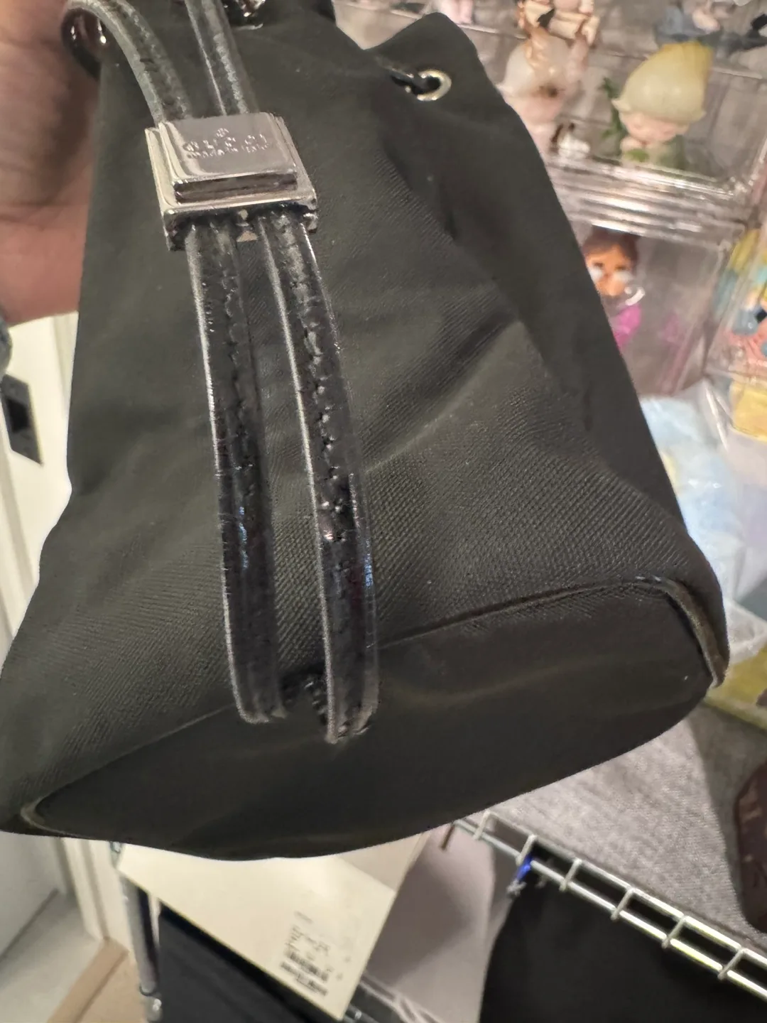 Gucci Black Bucket Bag with Fruit Pins image indicator(6)