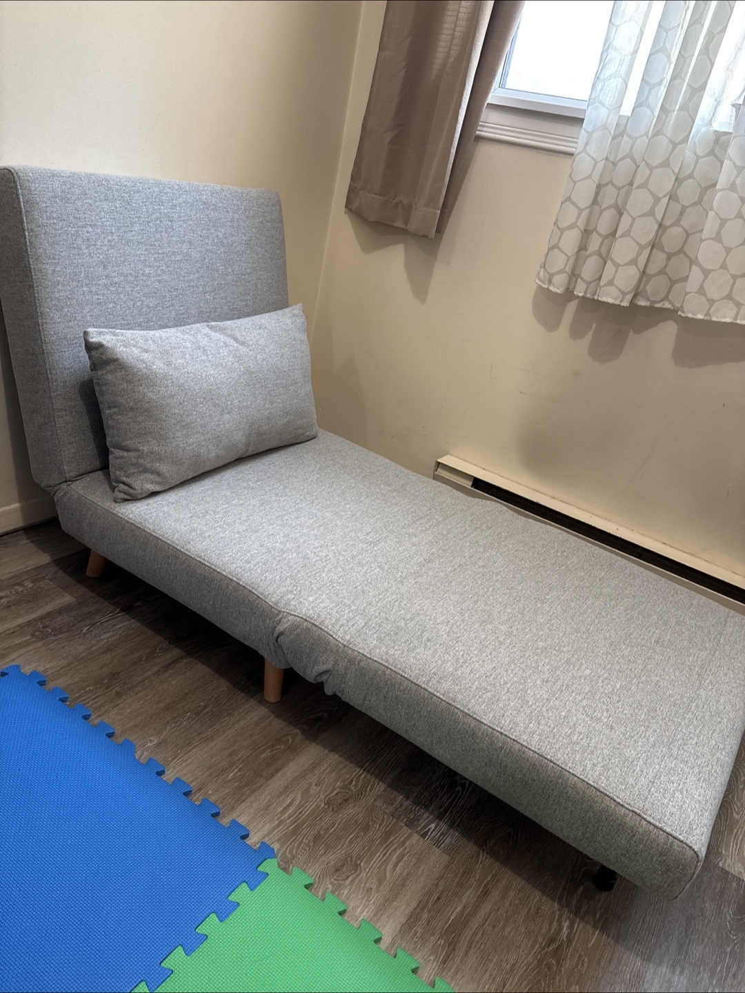 Grey Convertible Sofa Bed Chair - photo 2
